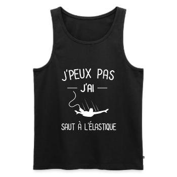 je peux pas j'ai saut à l'élastique - Débardeur bio Premium Homme - noir - Devant - Michal (187cm)