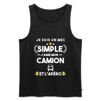 camion et apéro humour cadeau - Débardeur bio Premium Homme - noir - Devant - Michal (187cm)