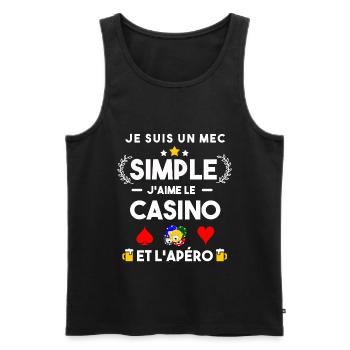 casino et apéro humour cadeau - Débardeur bio Premium Homme - noir - Devant - Michal (187cm)