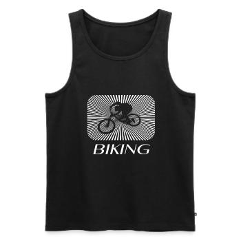 biking - Männer Premium Bio Tank Top - Schwarz - Vorne - AI Model Male 178 light (178cm)
