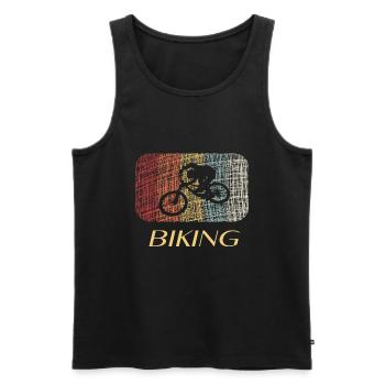 Biking - Männer Premium Bio Tank Top - Schwarz - Vorne - AI Model Male 178 light (178cm)