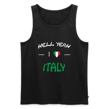 Hell Yeah i love italy - Männer Premium Bio Tank Top - Schwarz - Vorne - AI Model Male 178 light (178cm)
