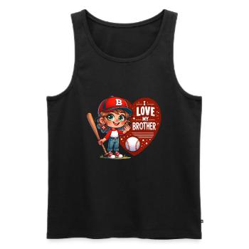Baseball Sis Cheers pour Bro - Débardeur bio Premium Homme - noir - Devant - Michal (187cm)