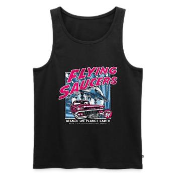 alien angriff auf die erde science fiction - Männer Premium Bio Tank Top - Schwarz - Vorne - Michal (187cm)
