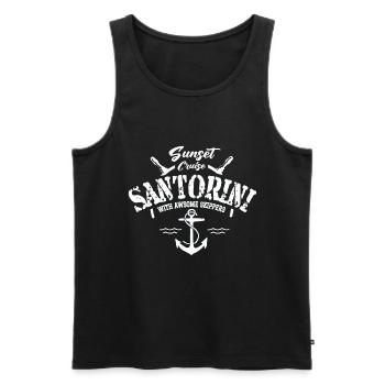 sunset cruise santorini with awsome skippers - Men's Premium Organic Tank Top - black - Front - Michal (187cm)