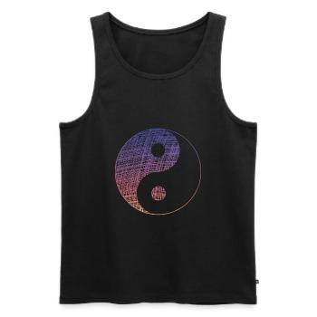 Yin Yang Vintage - Männer Premium Bio Tank Top - Schwarz - Vorne - Michal (187cm)