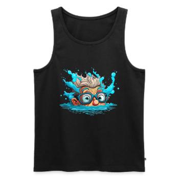 Float Illustration - Men's Premium Organic Tank Top - black - Front - Michal (187cm)