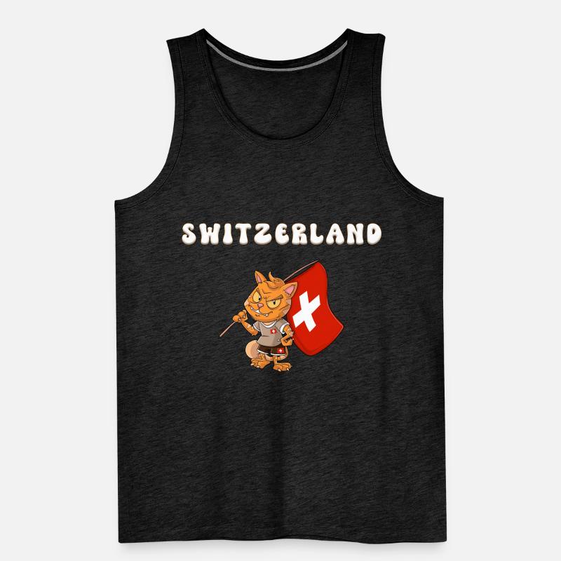 Schweizer Katze Männer Premium Bio Tank Top