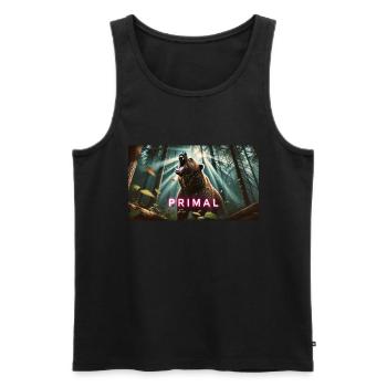 PRIMAL BEAR - Men's Premium Organic Tank Top - black - Front - AI Model Male 178 light (178cm)