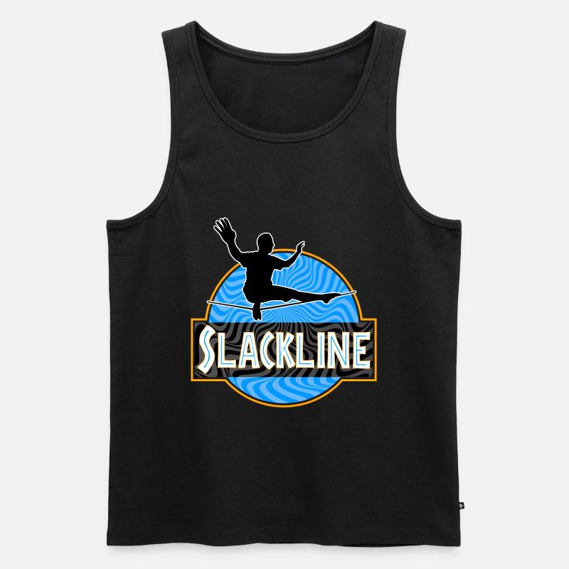 Slackline Slacklining - Männer Premium Bio Tank Top - Schwarz