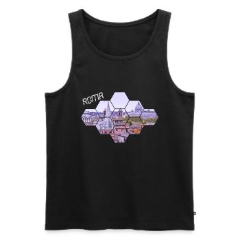 Roma - Männer Premium Bio Tank Top - Schwarz - Vorne - Michal (187cm)