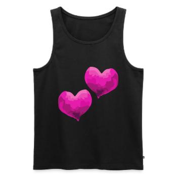 Coeurs Amour Amoureux Mariage - Débardeur bio Premium Homme - noir - Devant - Michal (187cm)
