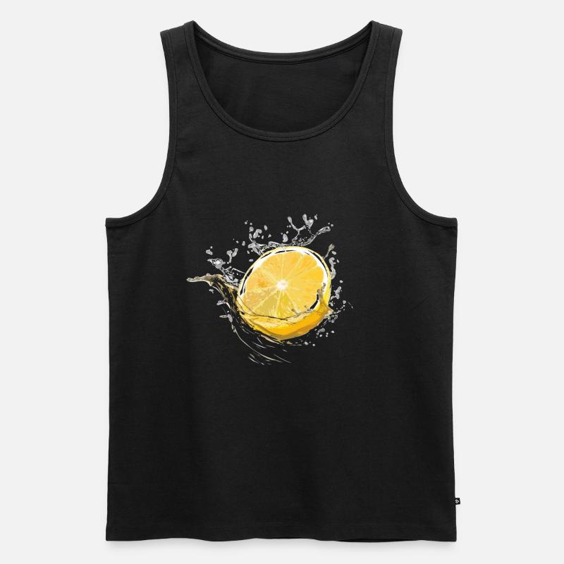 Zitrone - Männer Premium Bio Tank Top - Schwarz
