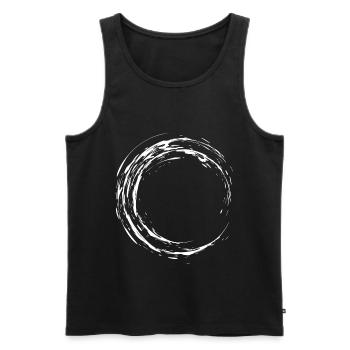 Circle Brush Modern cool vector white - Men's Premium Organic Tank Top - black - Front - Michal (187cm)
