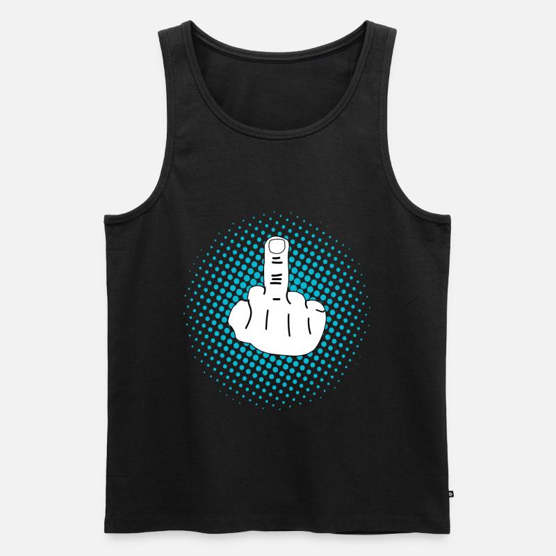 Mittelfinger Design - Männer Premium Bio Tank Top - Schwarz