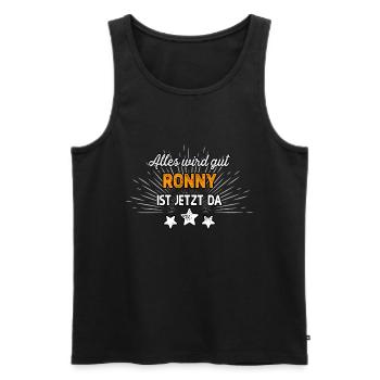 Ronny Name Vorname Geburtstag - Männer Premium Bio Tank Top - Schwarz - Vorne - Michal (187cm)