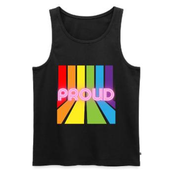 proud pride lgbt lgbtqi - Débardeur bio Premium Homme - noir - Devant - Michal (187cm)