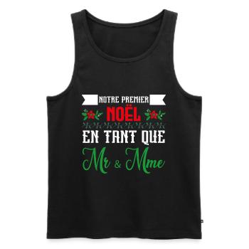 Notre premier Noël en tant que Mr. et Mme - Débardeur bio Premium Homme - noir - Devant - Michal (187cm)