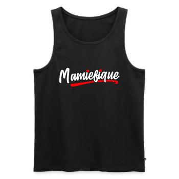 Mamiefique Mamie Magnifique Mamie-fique Grand Mère - Débardeur bio Premium Homme - noir - Devant - Michal (187cm)