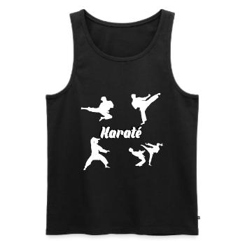 Karate - Männer Premium Bio Tank Top - Schwarz - Vorne - Michal (187cm)