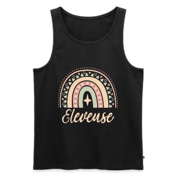 Cadeau Eleveuse. Boho Rainbow éleveuse. Éleveuse. - Débardeur bio Premium Homme - noir - Devant - AI Model Male 178 light (178cm)