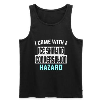 I come with a Ice skating conversation - Männer Premium Bio Tank Top - Schwarz - Vorne - Michal (187cm)