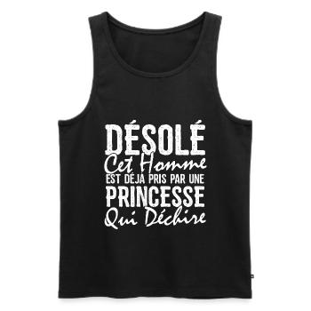 Dieser Mann wird bereits von Prinzessin Tearing gefangen - Männer Premium Bio Tank Top - Schwarz - Vorne - Michal (187cm)