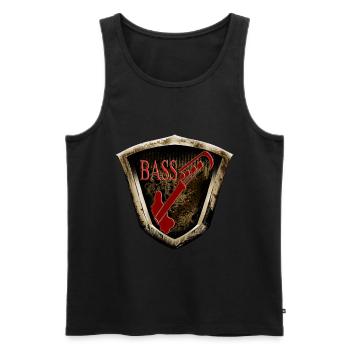 Bass Gitarre in Goldrahmen - Männer Premium Bio Tank Top - Schwarz - Vorne - AI Model Male 178 light (178cm)