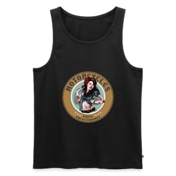 motorcyles Parts and Accessories - Men's Premium Organic Tank Top - black - Front - AI Model Male 178 light (178cm)