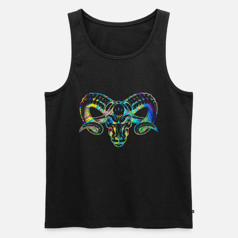 Widder Sternzeichen Horoskop - Männer Premium Bio Tank Top - Schwarz
