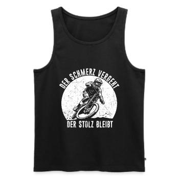 Mountainbike MTB Geschenk BMX Kleidung MTB Spruch - Männer Premium Bio Tank Top - Schwarz - Vorne - Michal (187cm)