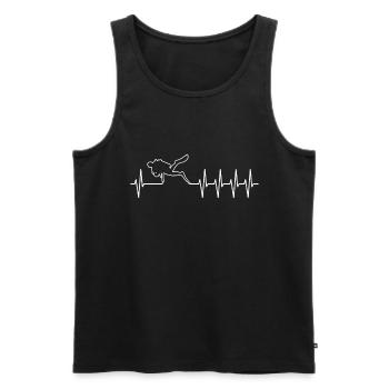 Diving Heartbeat - Men's Premium Organic Tank Top - black - Front - Michal (187cm)