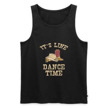 Linedance Country Saying Linedance Dance Gift - Men's Premium Organic Tank Top - black - Front - AI Model Male 178 light (178cm)
