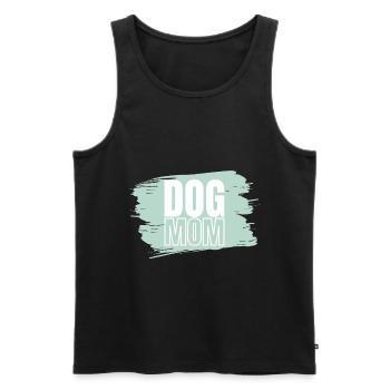 Dog Mum green white - Men's Premium Organic Tank Top - black - Front - Michal (187cm)