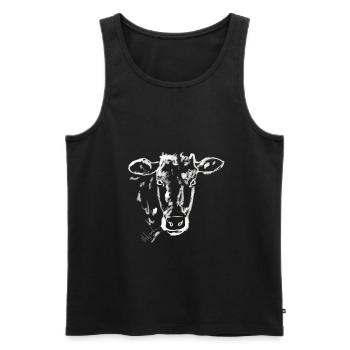 Kalb - Kuh - Männer Premium Bio Tank Top - Schwarz - Vorne - Michal (187cm)