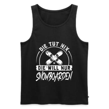 Die Tut Nix Die Will Nur Snowboarden Snowboard - Männer Premium Bio Tank Top - Schwarz - Vorne - AI Model Male 178 light (178cm)