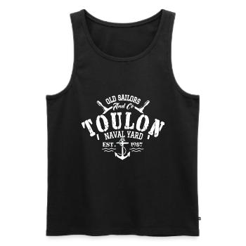 Old Sailors Toulon Naval Yard - Débardeur bio Premium Homme - noir - Devant - Michal (187cm)