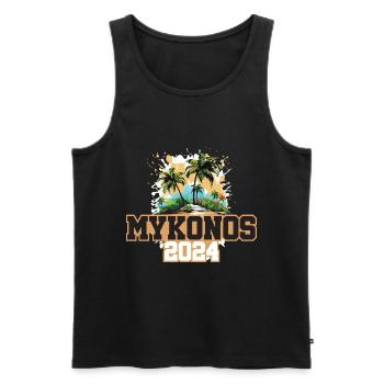 Mykonos 2024 Reisen Urlaub - Männer Premium Bio Tank Top - Schwarz - Vorne - Michal (187cm)