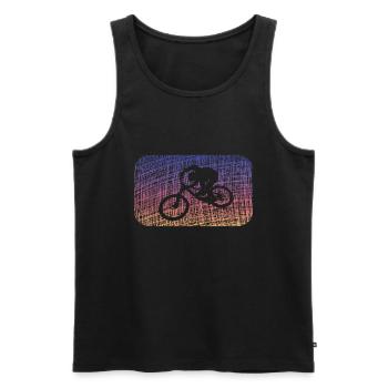 Biken - Männer Premium Bio Tank Top - Schwarz - Vorne - Michal (187cm)