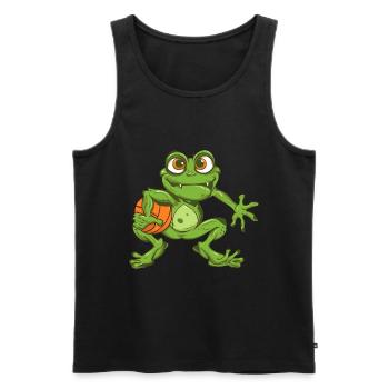 Basketball Frog - Men's Premium Organic Tank Top - black - Front - Michal (187cm)