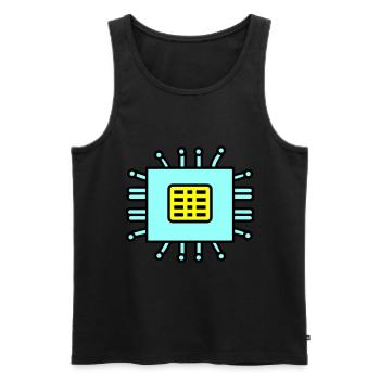 Digital Computer Chip Icon - Männer Premium Bio Tank Top - Schwarz - Vorne - AI Model Male 178 light (178cm)