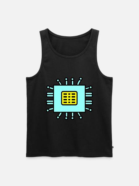 Digital Computer Chip Icon - Men's Premium Organic Tank Top - black