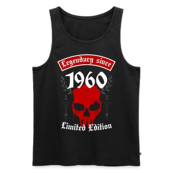 Legend since 1960 - Men's Premium Organic Tank Top - black - Front - AI Model Male 178 light (178cm)