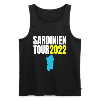 Sardinien Tour 2022 Urlaub T-Shirt Sommer - Männer Premium Bio Tank Top - Schwarz - Vorne - Michal (187cm)