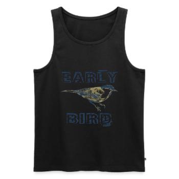 early bird,Early Bird Shirt Early Riser - Men's Premium Organic Tank Top - black - Front - AI Model Male 178 light (178cm)