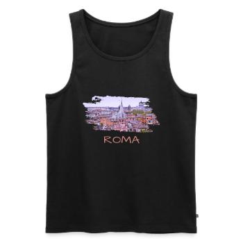Roma Italia - Männer Premium Bio Tank Top - Schwarz - Vorne - Michal (187cm)