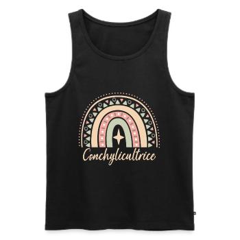 Cadeau Conchylicultrice. Boho conchylicultrice. - Débardeur bio Premium Homme - noir - Devant - Michal (187cm)