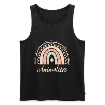 Cadeau Animalière. Boho Rainbow animalière. - Débardeur bio Premium Homme - noir - Devant - Michal (187cm)