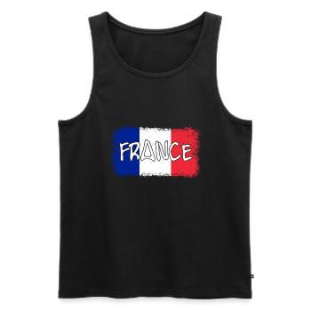 France Frankreich flag - Männer Premium Bio Tank Top - Schwarz - Vorne - Michal (187cm)
