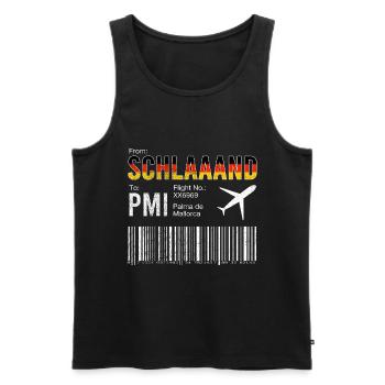 Mallorca Boarding Pass Trip - Men's Premium Organic Tank Top - black - Front - AI Model Male 178 light (178cm)